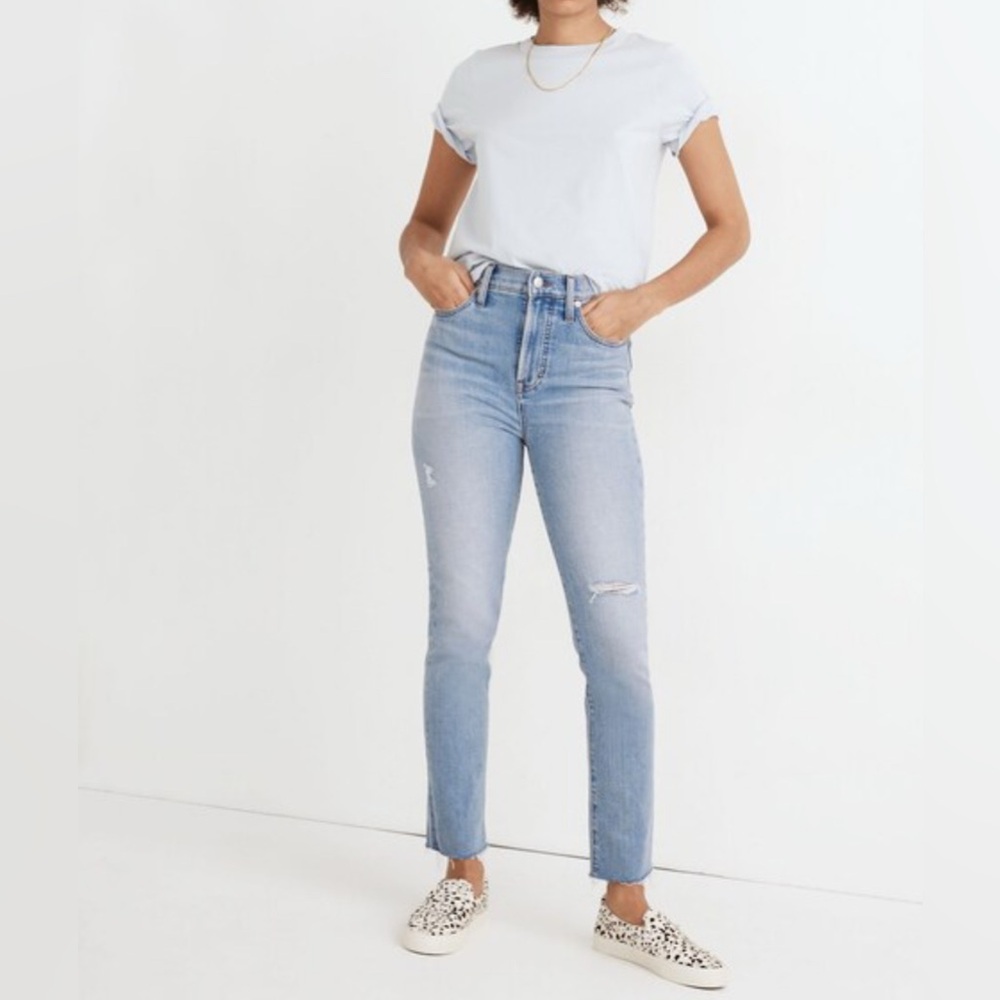 Madewell Light Blue High-Rise Straight Jeans